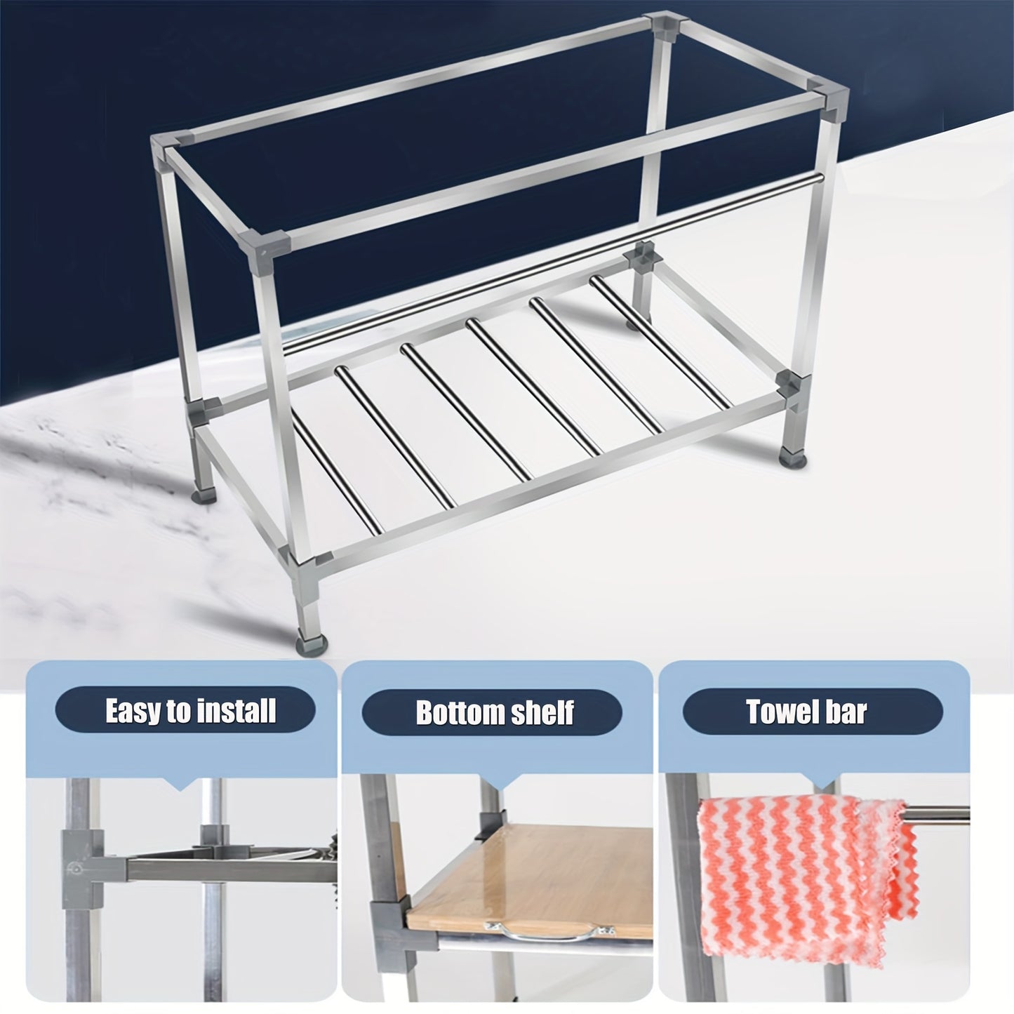 Dubbele Spoelbak – RVS Spoelbak – Keukenspoelbak – Garage Spoelbak – Tuinspoelbak – 75x40x83 cm – Roestvrij Staal – Warm- en Koudwaterkranen