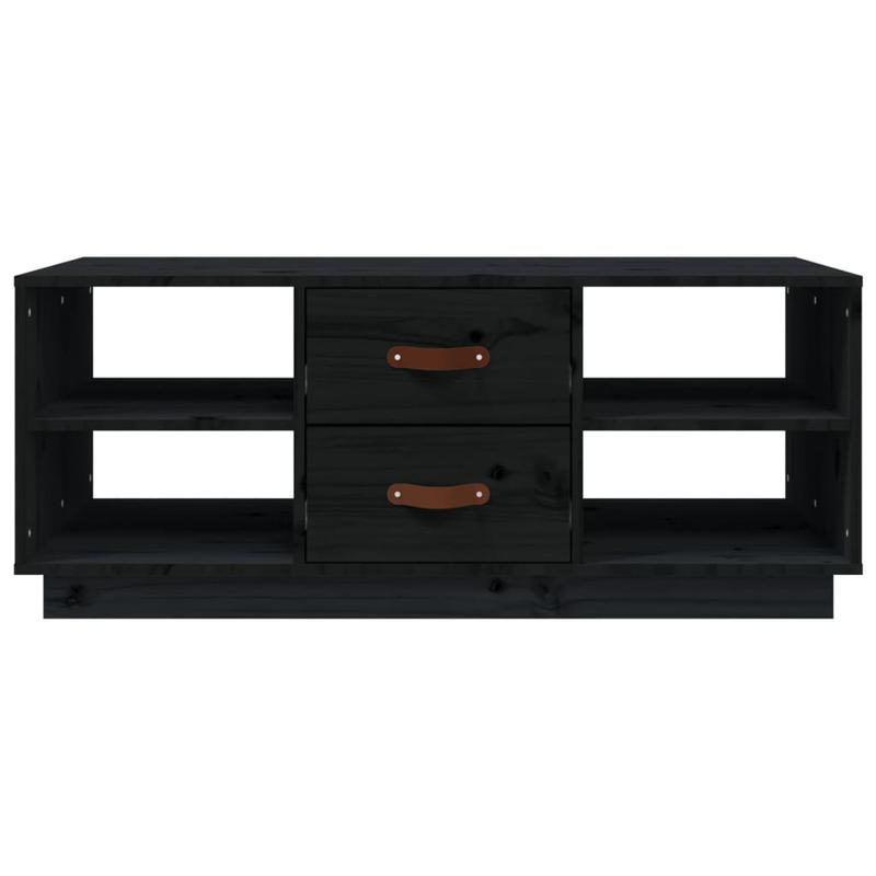Coffee Table 100X50X41 Cm Solid Pine Wood Black Practical, Removable, Suitable for All Seasons