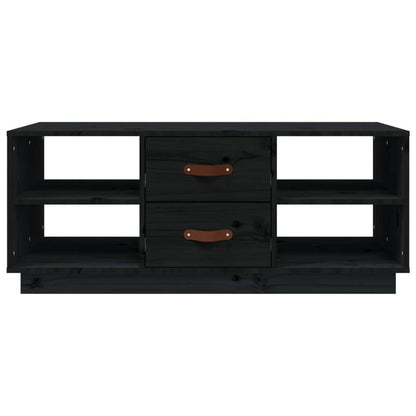 Coffee Table 100X50X41 Cm Solid Pine Wood Black Practical, Removable, Suitable for All Seasons