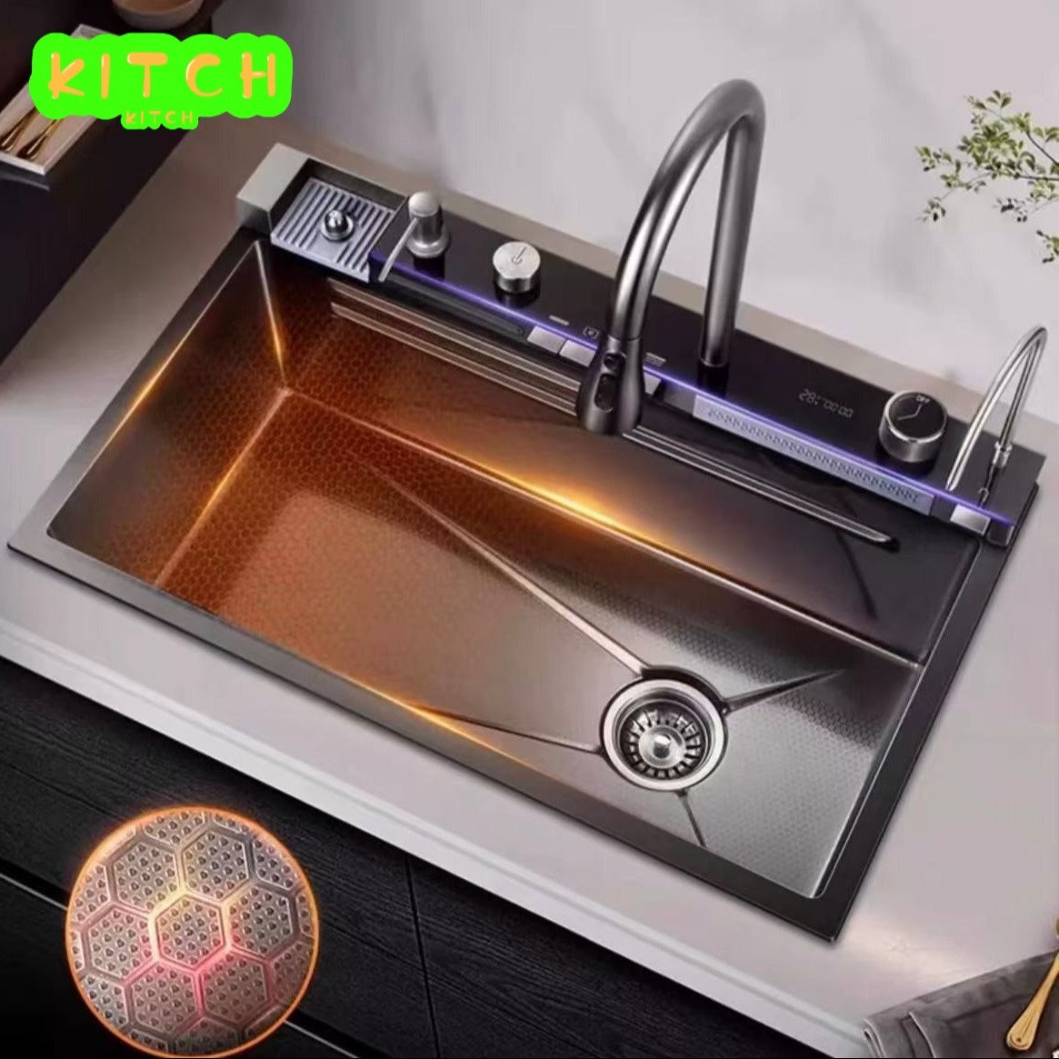 RVS Spoelbak – Keukenspoelbak – Onderbouw Spoelbak – Enkelvoudige Spoelbak – Inbouw Spoelbak – 68x45x22 cm – 304 Roestvrij Staal – Nano Coating & 5 mm Dikke Wand