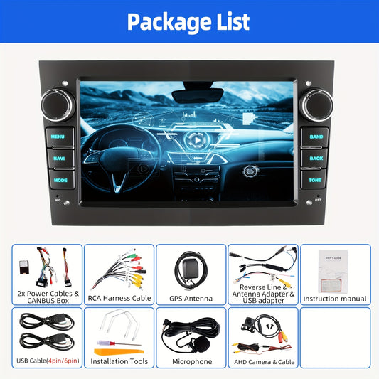 ESSGOO 2+64GB Car Stereo Player Android 14 Auto Radio for Opel for Corsa C D Astra for Antara for Vectra for Zafira Meriva Vivaro 7 Inch/17.78cm HD Screen with Wireless Carplayer, Android Auto, WiFi FM RDS USB SWC with Colorf