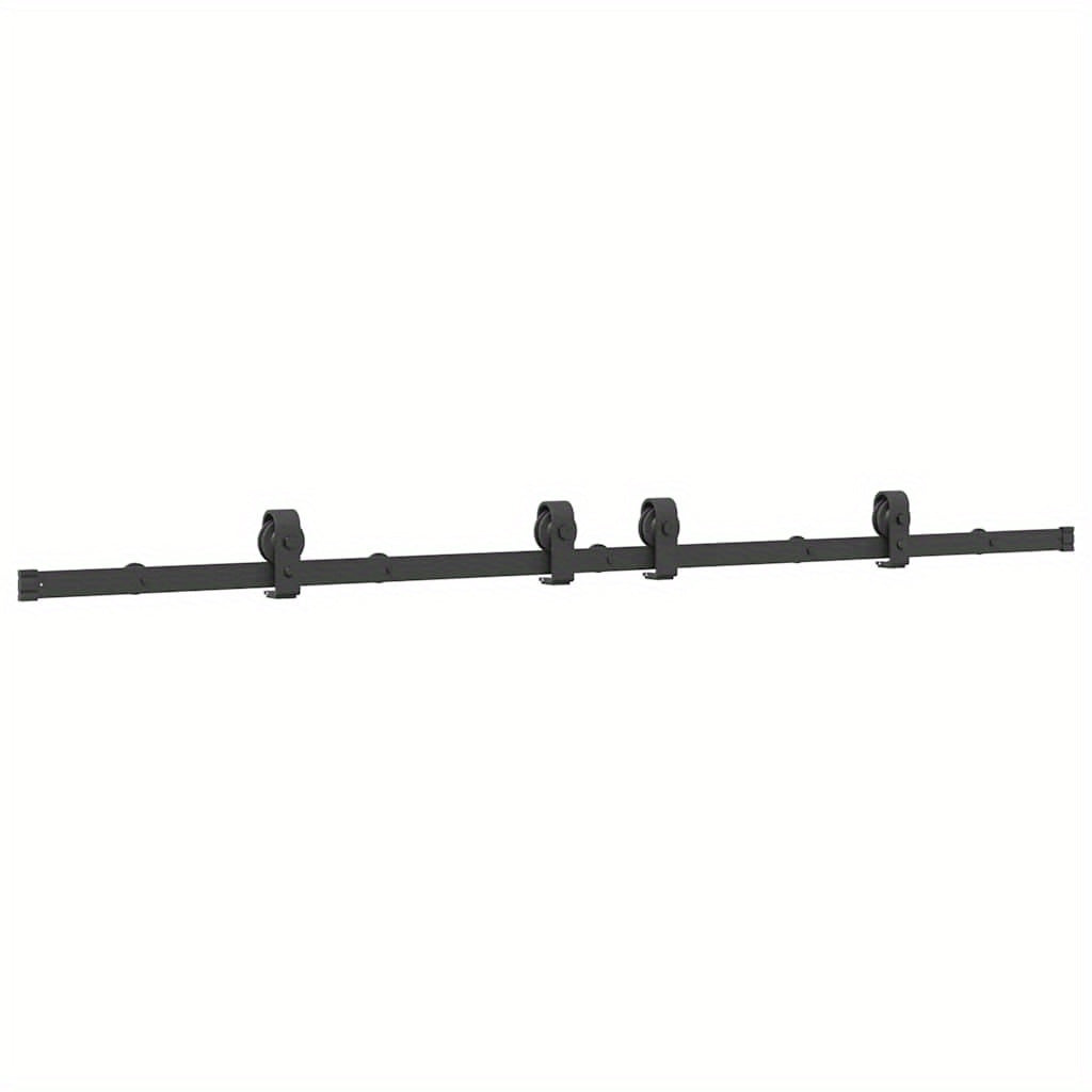 Schuifdeursysteem – Schuifdeurbeslag – Rail Systeem – Barn Deurbeslag – Schuifdeur Kit – Zwart Gepoedercoat Staal – 200 cm Rail – Draagvermogen 100 kg