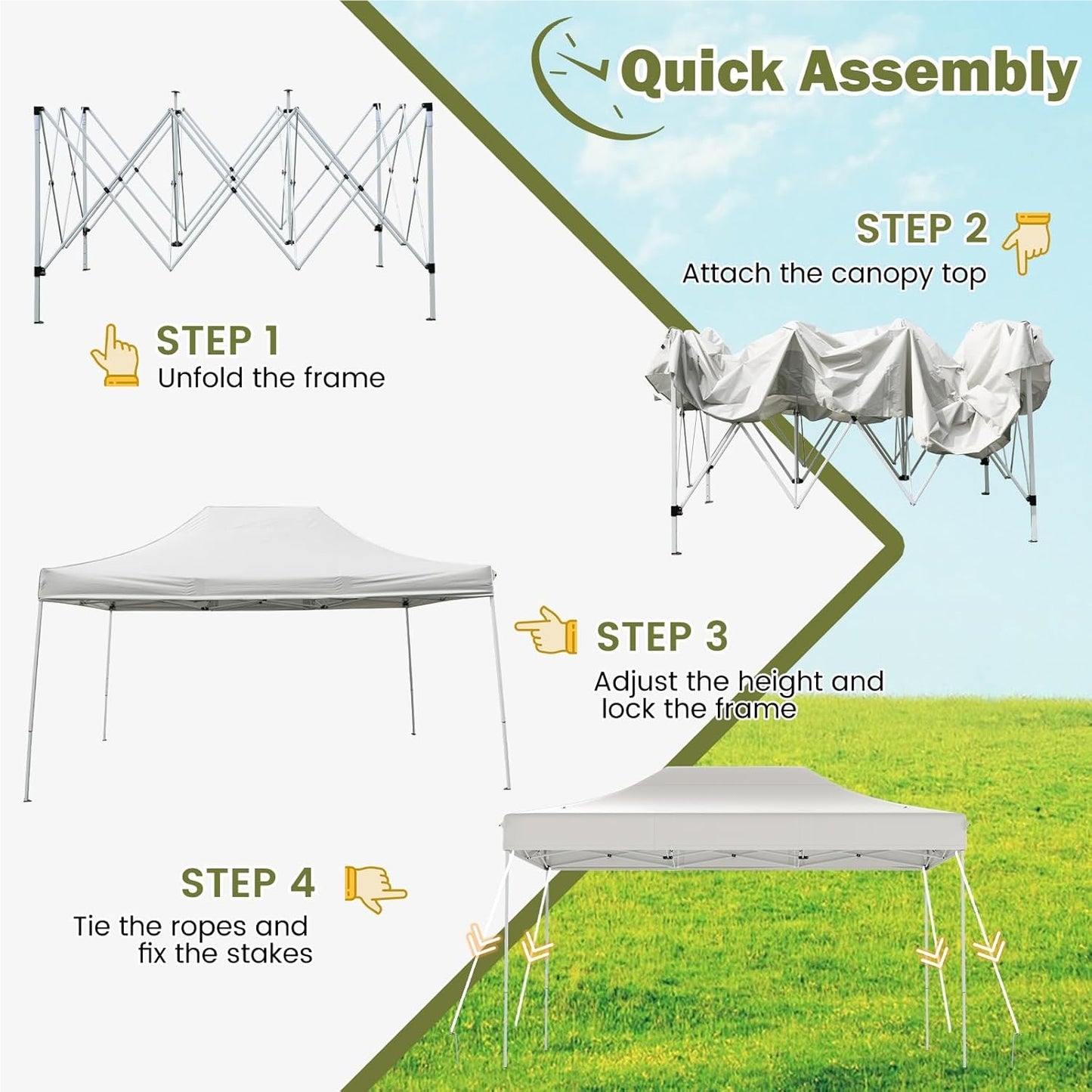 Pop-Up Pavilion – Partytent – Vouwtent – Schaduw Tent – Tuin Tent – 3 x 4,5 Meter – Waterafstotend Oxford Doek – Verstelbare Hoogte
