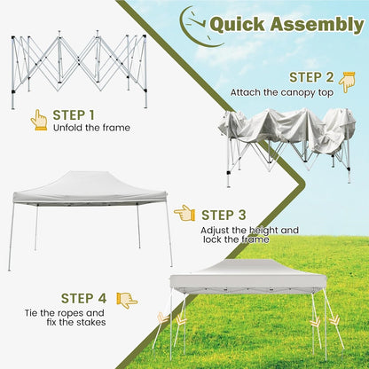 Pop-Up Pavilion – Partytent – Vouwtent – Schaduw Tent – Tuin Tent – 3 x 4,5 Meter – Waterafstotend Oxford Doek – Verstelbare Hoogte