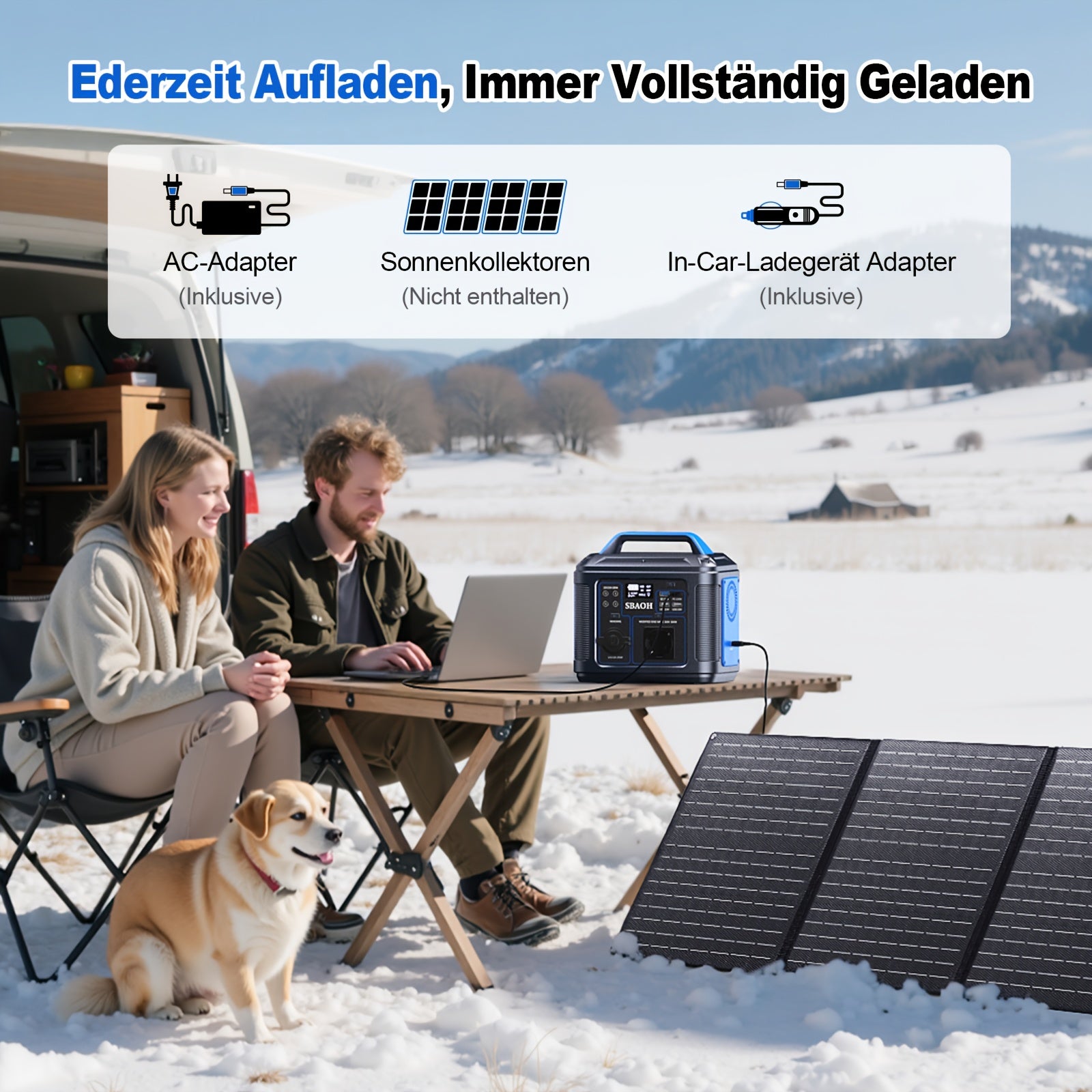 Powerbank – Draagbare Accu – Noodstroomvoorziening – Mobiele Oplader – Power Station Blauw – 296Wh Capaciteit – Multi-USB Snel Opladen - QUORE