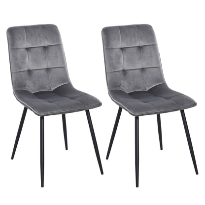 Eetkamerstoel – Kuipstoel – Keukenstoel – Stoel – Set van 2 – Velvet Bekleding – Metalen Onderstel – Hoog Comfort – Draagvermogen 120 kg