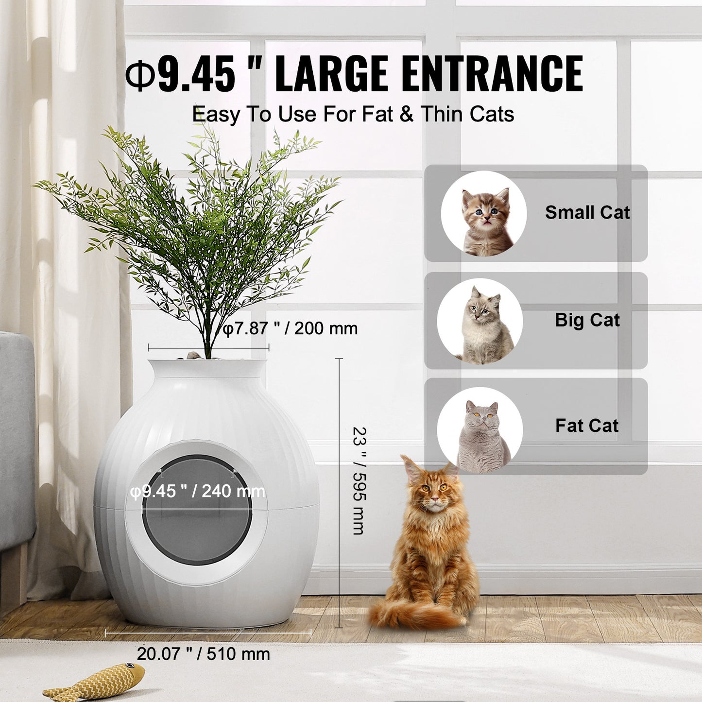 Kattenbak – Kattentoilet – Kattenbakhuisje – Kattenbak met Kap – Plantenbak Kattenbak – Geurvrij met Plasmatechnologie – Duurzaam ABS Materiaal