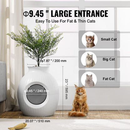 Kattenbak – Kattentoilet – Kattenbakhuisje – Kattenbak met Kap – Plantenbak Kattenbak – Geurvrij met Plasmatechnologie – Duurzaam ABS Materiaal