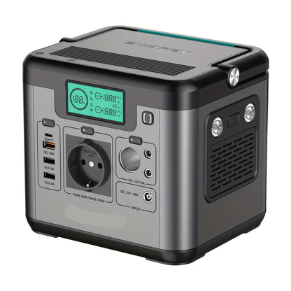 Draagbare Power Station – Mobiele Energiecentrale – Accupack – Noodstroomvoorziening – Op Reis – 518Wh Batterij – 500W AC Uitgang