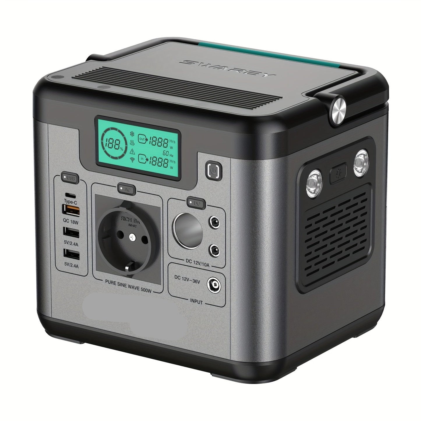 Draagbare Powerstation – Powerbank – Mobiele Accu – Externe Batterij – Compact – 518Wh Lithiumbatterij – Snelladen USB-C 65W
