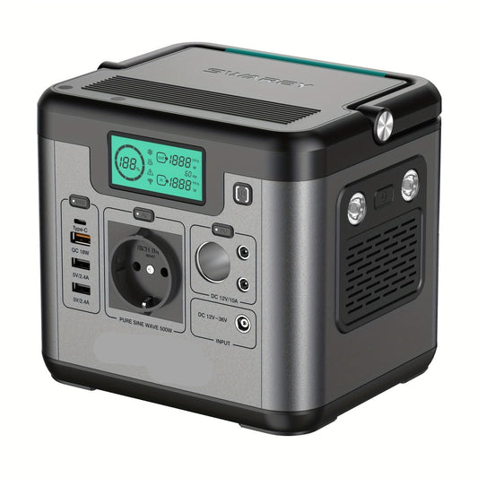 Draagbare Powerstation – Powerbank – Mobiele Accu – Externe Batterij – Compact – 518Wh Lithiumbatterij – Snelladen USB-C 65W