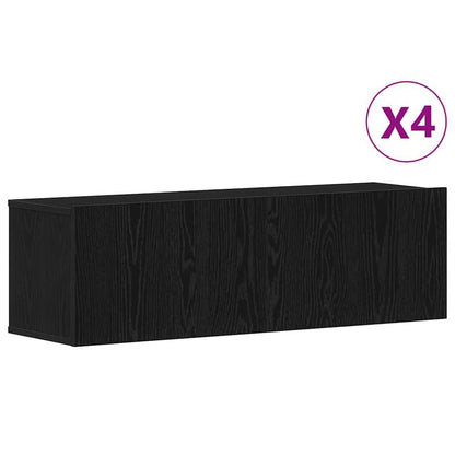 TV Meubel Set – Tv Meubelkast – Tv Dressoir – Mediameubel – Tv Meubel Zwart – Duurzaam Hardhouten Zwart Eikenhout – Compact Ruimtebesparend Ontwerp 100x30 cm
