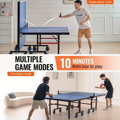 Tafeltennistafel – Pingpongtafel – Inklapbare Tafel – Speeltafel – Tafeltennisbord – Met Wieltjes En Klemnet – Aluminiumlegering – Officiële Formaat 108x60x30 inch