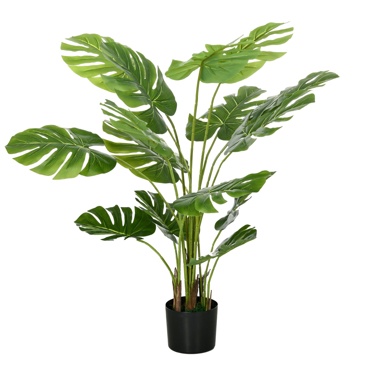 Monstera Deliciosa Kunstplant – Nepplant – Groene Kamerplant – Decoratieve Plant – Hangplant – Onderhoudsvrij – Stevige Cementen Pot 120 cm