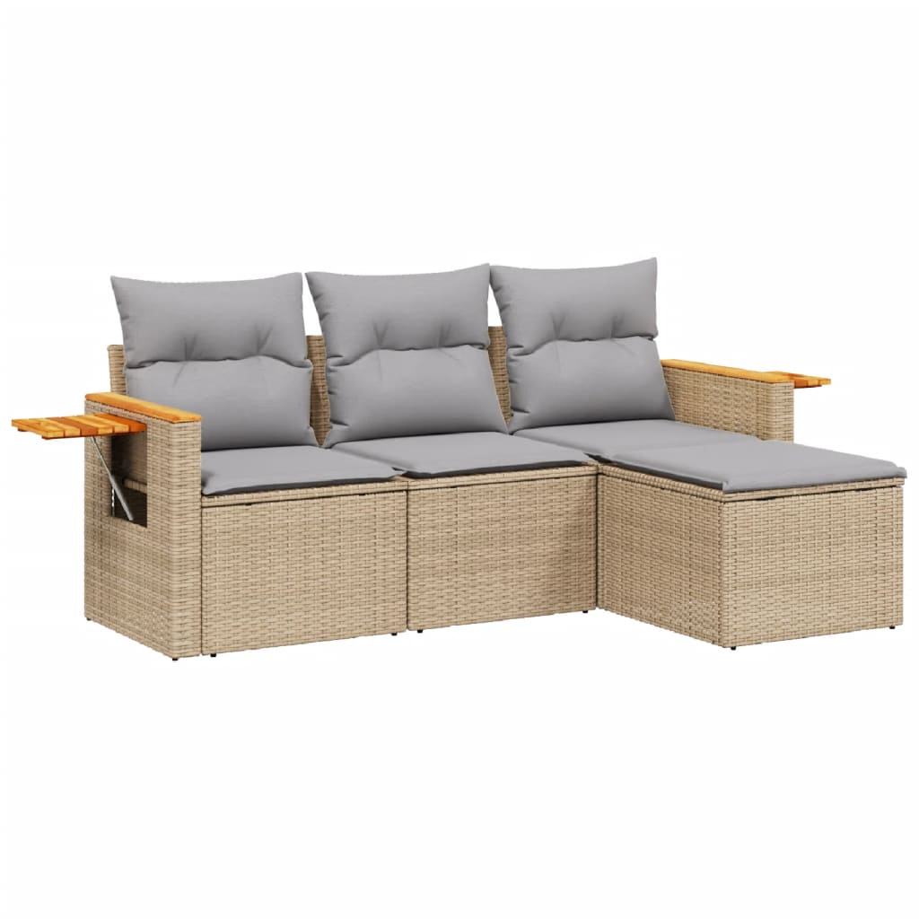 Loungeset – Loungesets – Tuinset – Hoekbank – Loungebank – Weerbestendig PE Rattan – Inklapbare Zijtafel Met Opbergruimte