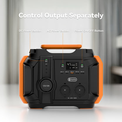 Power Station Portable – Draagbare Generator – Noodstroomvoorziening – Camping Accu – Mobiele Powerbank – 540Wh Lithium Batterij – Pure Sinusgolf Uitgang – Compact & Lichtgewicht Design