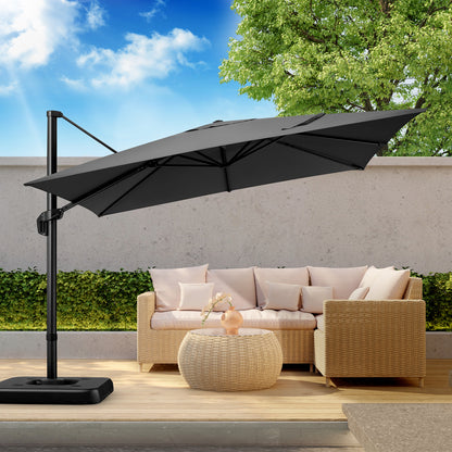 Buitenparasol – Tuinparasol – Terrasparasol – Schaduwparasol – 3x3 Meter – 360° Draaibaar – Hoogte Verstelbaar - Grijs