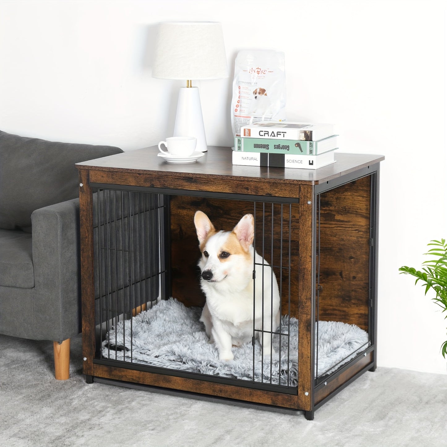 Hondenbench – Hondenkooi – Bench – Hondenhok – Kennel – Dubbele Deuren – Verwijderbare Lade – Stijlvol Metaal & MDF – Ruimtebesparend Meubel – Middelgrote Maat L