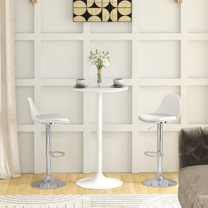 Barkrukken – Barstoelen – Keukenkrukken – Stoelen – Krukken – Verstelbare Hoogte – 360° Draaibaar – Met Voetsteun – Kunstleren Bekleding – Stalen Frame – Set van 2 – Zwart
