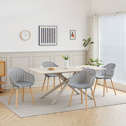Eetkamerstoel – Eetkamerstoelen – Kuipstoelen – Keukenstoel – Stoel – PU Kunstleer – Beukenhouten Poten – Ergonomisch Comfort – Uitneembare Kussens