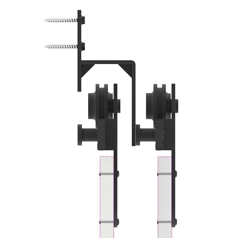 Schuifdeur Set – Schuifdeursysteem – Kamerverdeler – Afscheidingsdeur – Binnendeur Schuifdeur – 200 cm Stalen Rail – Matzwarte Industriele Afwerking