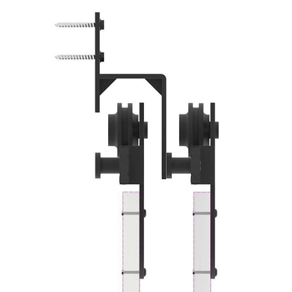 Schuifdeur Set – Schuifdeursysteem – Kamerverdeler – Afscheidingsdeur – Binnendeur Schuifdeur – 200 cm Stalen Rail – Matzwarte Industriele Afwerking