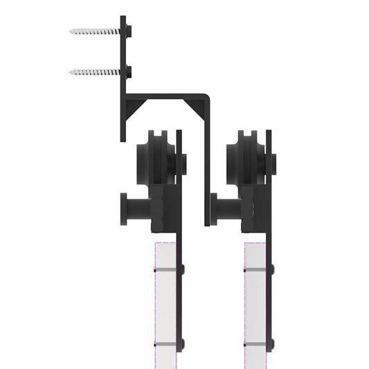 Schuifdeur Set – Schuifdeursysteem – Kamerverdeler – Afscheidingsdeur – Binnendeur Schuifdeur – 200 cm Stalen Rail – Matzwarte Industriele Afwerking