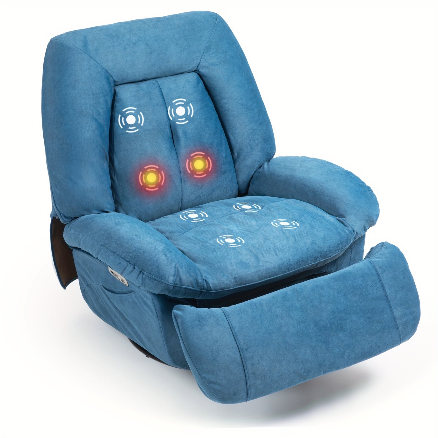 DYHOME Pink Modern Single Lounge Sofa Power Recliner - Swivel Massage Chair with USB Port, Rocking Function, Side Pockets & Storage Bag, Ergonomic Design for Living Room or Bedroom, Durable Polyester Fabric, Easy Assembly, Re
