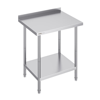 Werktafel RVS – RVS Werkblad – Inox Tafel – Roestvrijstalen Werkbank – Keukentafel – Verstelbare Legplanken – 61x76x91 cm – 201 RVS 0,8 mm