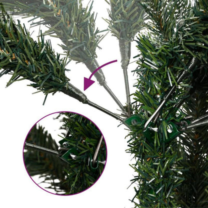 180cm (5'10") Foldable Artificial Christmas Tree with Cones & Berries - Full, Heavy Base, Space-Saving Design for Small Spaces, Easy Setup, Sturdy Floor Decoration for Living Room, Apartment, Office - No Assembly Required, Du