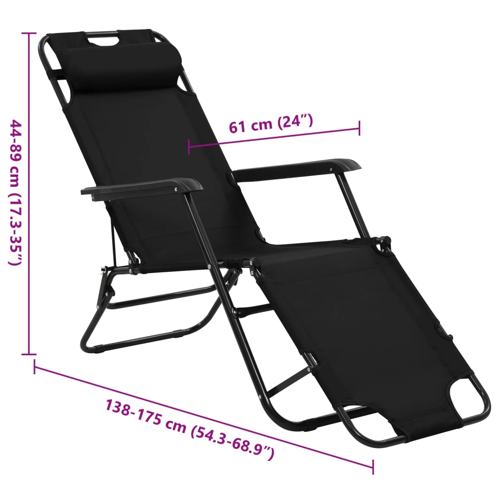 Ligstoelen – Opvouwbare Stoelen – Tuinmeubelen – Strandstoelen – Verstelbare Rugleuning – Weerbestendig Polyester