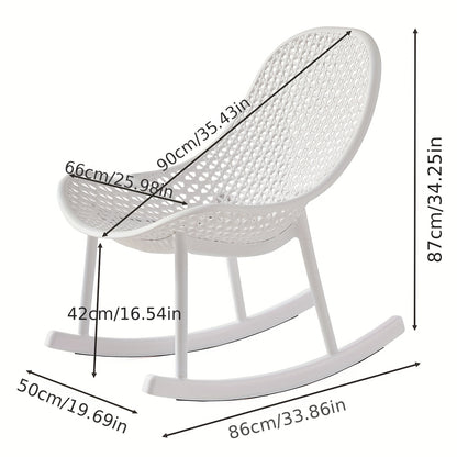 Schommelstoel – Relaxstoel – Fauteuil – Loungestoel – Schommelbank – Ergonomisch Ontwerp – Duurzaam PP Materiaal Wit Set 2 Stuks