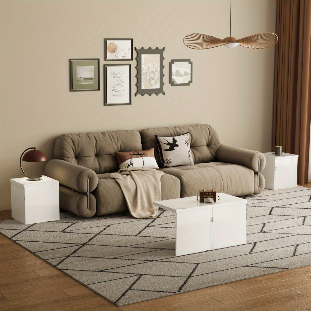 Coffee table, DIY coffee table, High-gloss table top, Free combination, The collection consists of four small tables with dimensions of 81 x 81 x 40cm to satisfy your DIY pleasure and enhance your life!