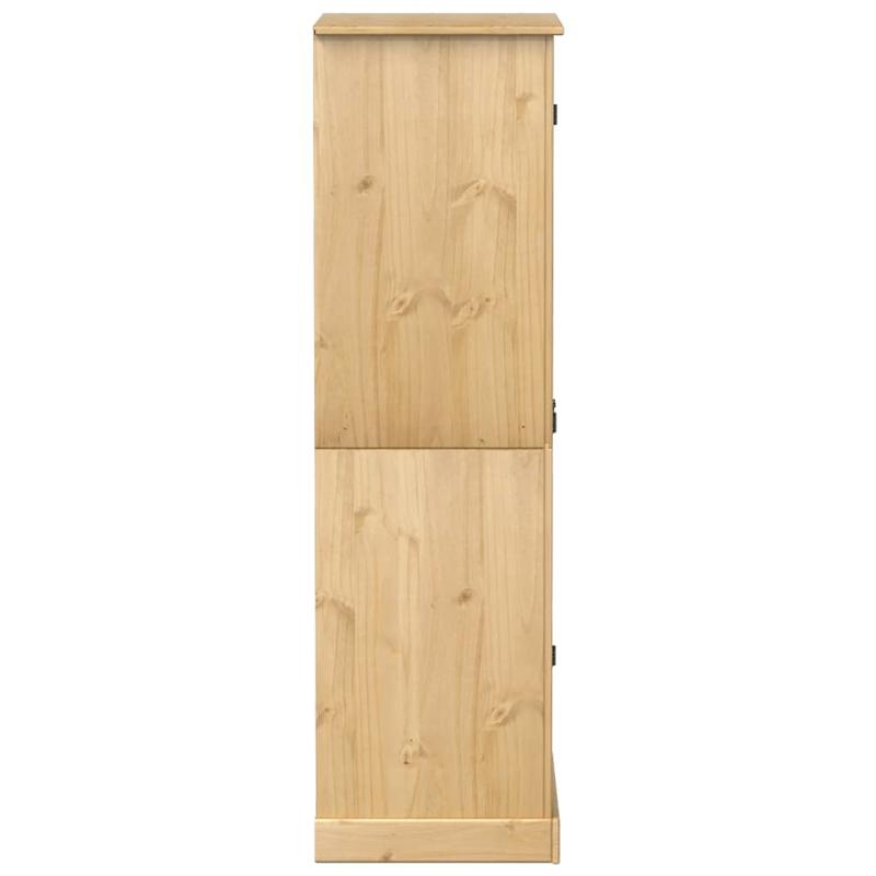 Houten Kledingkast – Vrijstaande Kast – Garderobekast – Opbergkast – Kledingopberger – Massief Dennenhout – Compact Formaat – 2 Planken & Hangroede – Natuurlijke Bruintint