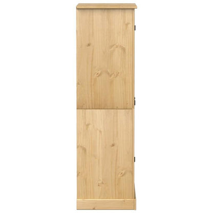 Houten Kledingkast – Vrijstaande Kast – Garderobekast – Opbergkast – Kledingopberger – Massief Dennenhout – Compact Formaat – 2 Planken & Hangroede – Natuurlijke Bruintint