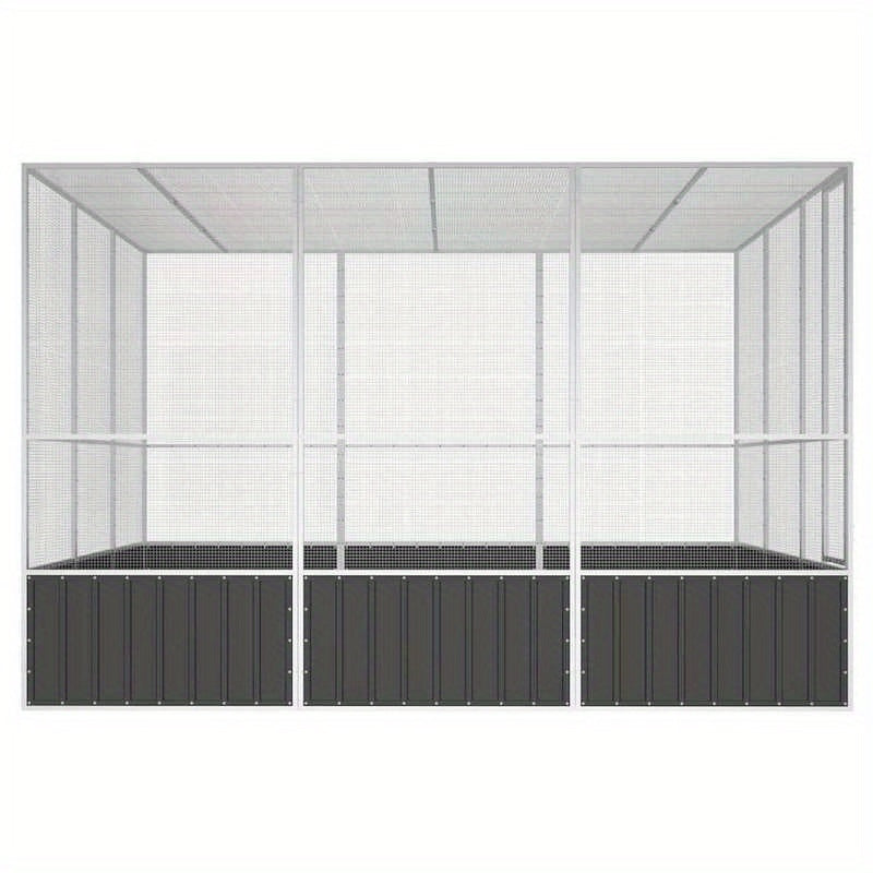 Vogelkooi – Vogelvolière – Vogelverblijf – Vogelhuis – Vogelkast – Gegalvaniseerd Staal – Weerbestendig – Ruim 302,5x324,5x211,1 cm