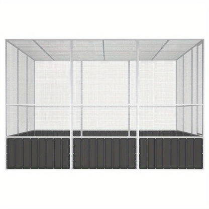Vogelkooi – Vogelvolière – Vogelverblijf – Vogelhuis – Vogelkast – Gegalvaniseerd Staal – Weerbestendig – Ruim 302,5x324,5x211,1 cm
