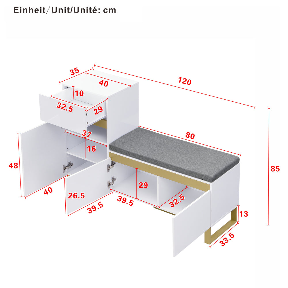 Large-capacity Entryway Shoe Cabinet | Multi-tier Storage Cabinet, Modern Minimalist Design, Home Storage with Drawers and Doors, Metal Material