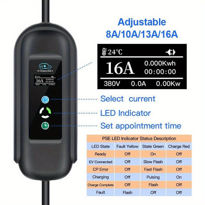 Laadkabel elektrische auto – Oplaadkabel EV – Thuislader – Mobiele lader – Type 2 kabel – 11 kW driefase – 5 meter lang