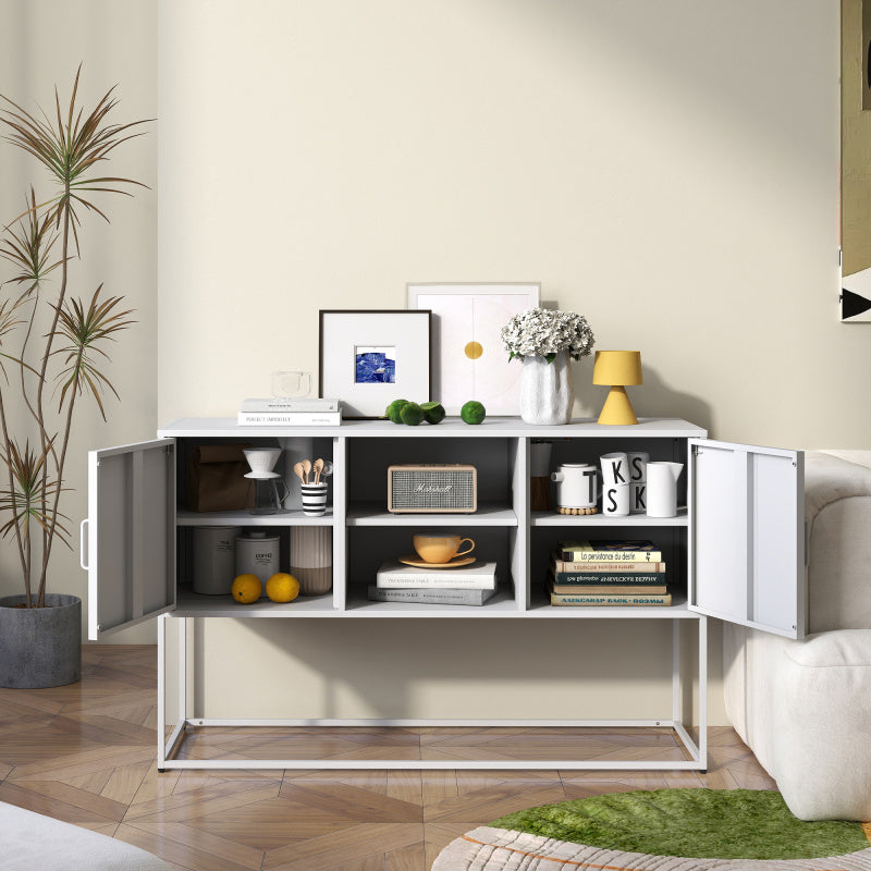 Dressoir – Sideboard – Buffetkast – Opbergkast – Kast – Metalen Constructie – 75x120x40 cm – Wit