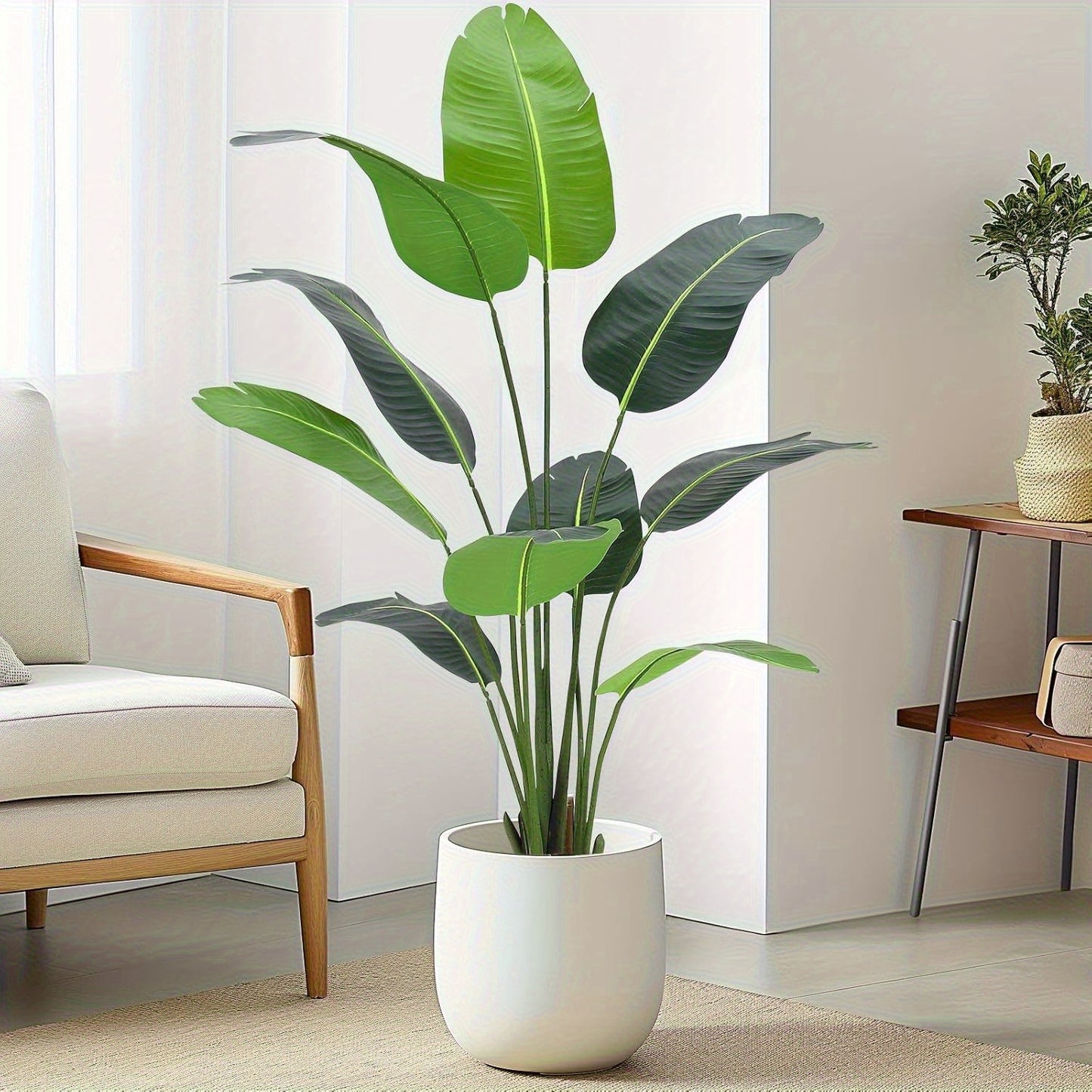 2-Pack Artificial Palm Tree Plant 121.92cm Realistic Fake Palm with 8 Trunk Options & Full Foliage - Heavy-Duty Low-Maintenance Indoor/Outdoor Fake Tree for home, Office, for housewarming Gift - Plant (No Pot Included) - Dura