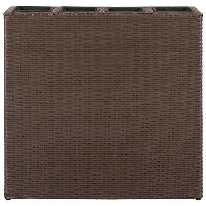 Tuinbak – Verhoogde Plantenbak – Bloembak – Kruidenbak – Balkonbak – Bruin Poly Rattan – Weerbestendig – Duurzaam Composite Material