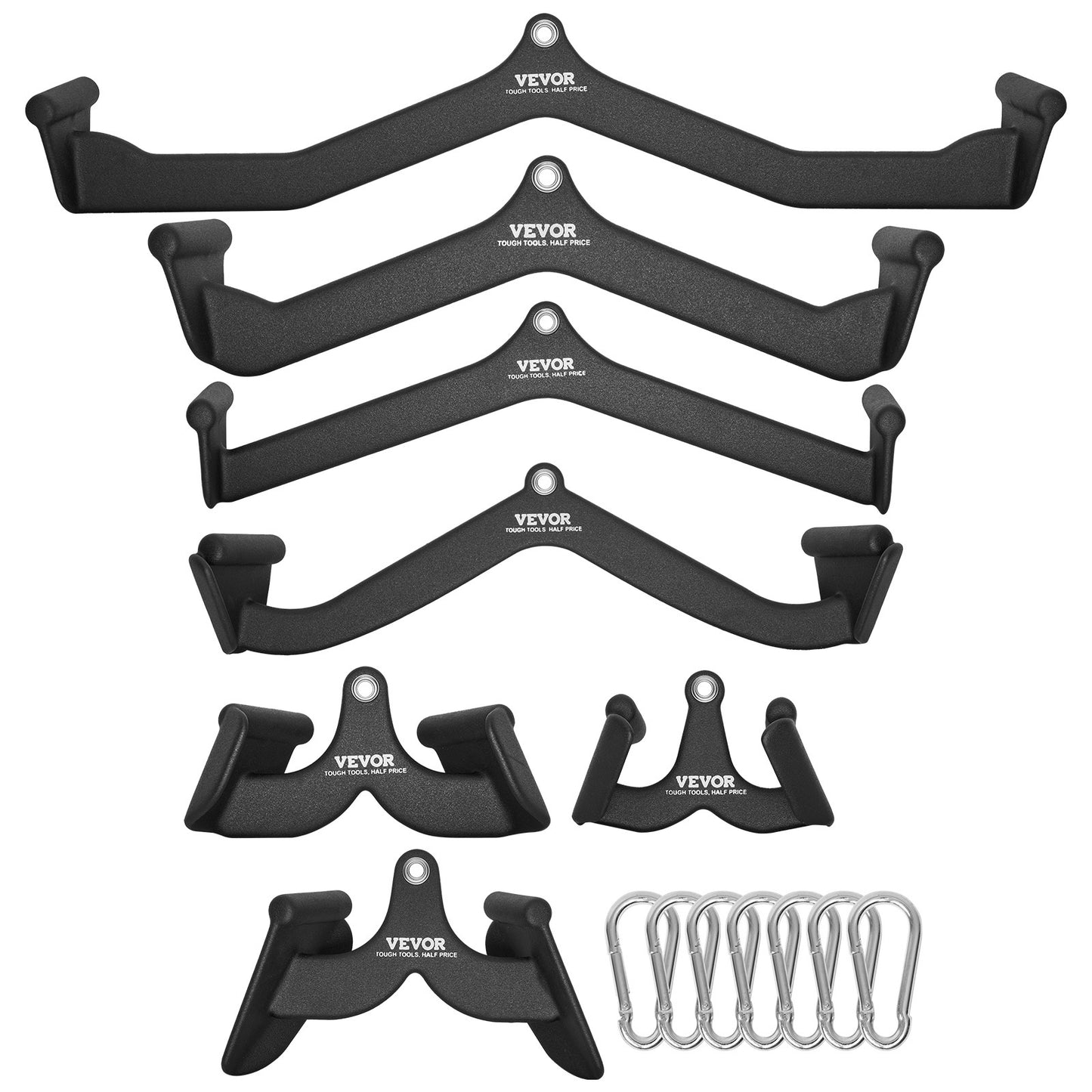 Pulldown Bar – Lat Bar – V-Bar – T-Bar – Kabelaccessoire – Zwart – Massief Stalen Stang – Antislip Ergonomische Grip