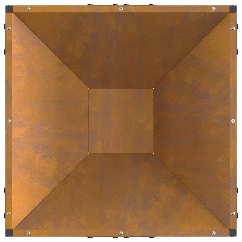 50x50x35cm Heavy-Duty Fire Pit - Portable Outdoor Wood-Burning Stove with Powder-Coated Brown, Compact Patio Heater for Garden, Balcony, Camping & Backyard (Assembly Required) - Durable Metal Fireplace