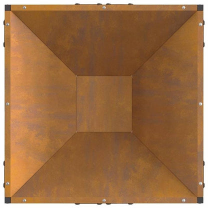 50x50x35cm Heavy-Duty Fire Pit - Portable Outdoor Wood-Burning Stove with Powder-Coated Brown, Compact Patio Heater for Garden, Balcony, Camping & Backyard (Assembly Required) - Durable Metal Fireplace