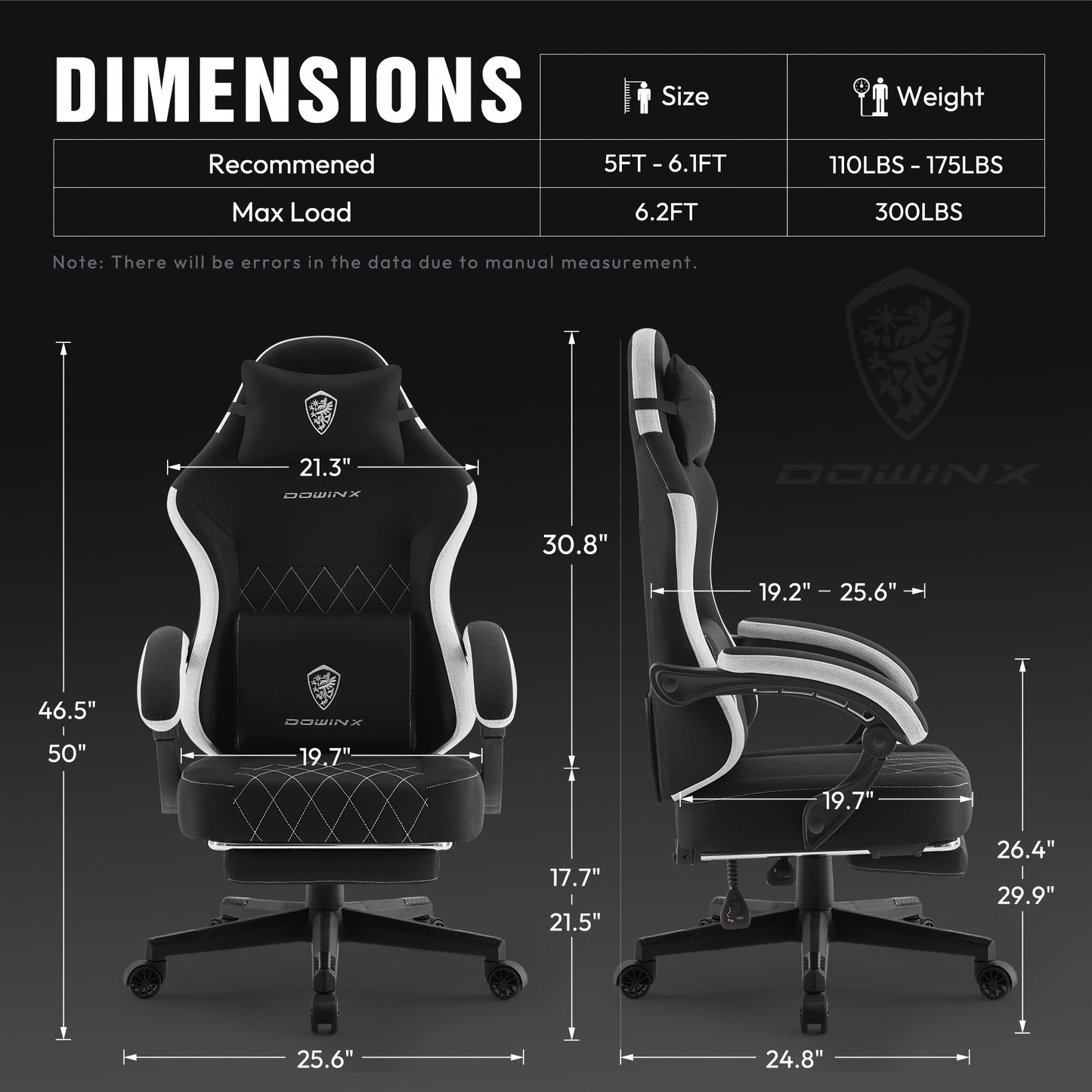Bureaustoel – Bureaustoel Ergonomisch – Bureaustoel Gaming – Bureaustoel Draaibaar – Bureaustoel Hoog Rugleuning – Verstelbare Hoogte – Ergonomische Lendensteun – Zwart