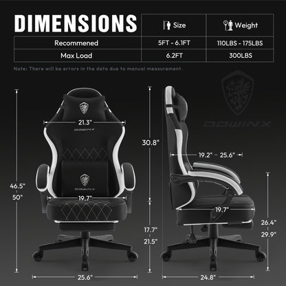 Bureaustoel – Kantoorstoel – Gamestoel – Draaistoel – Bureau Stoel – Ergonomisch Design – Verstelbare Hoogte & 360° Draaibaar – Mintgroen – Stabiel Legeringsstaal Frame – Comfortabele Sponsbekleding