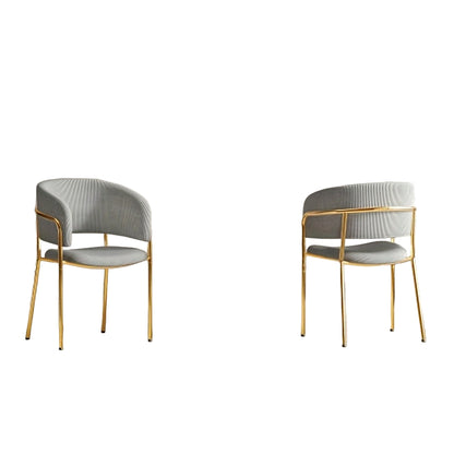 Eetstoel – Eetkamerstoel – Kuipstoel – Stoel – Meubel – Modern Design – Grijze Zitting Met Wit Marmer Onderstel – Onderhoudsvriendelijk & Compact