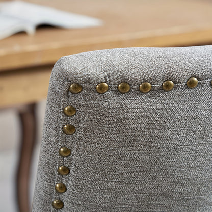 Eetkamerstoel – Stoel – Zithoekstoel – Eetkamerstoel Met Metalen Frame – Kuipstoel – Ergonomische Rugleuning – Stevig Metalen Frame – Set Van 2 – Beige/Grijs Met Luipaardprint