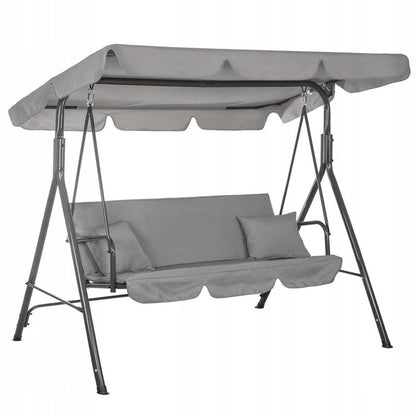 3-Persoons Tuinschommel – Tuinswing – Buitenschommel – Zitschommel – Schommelbank – Gepoedercoat Stalen Frame – Verstelbare Polyester Luifel